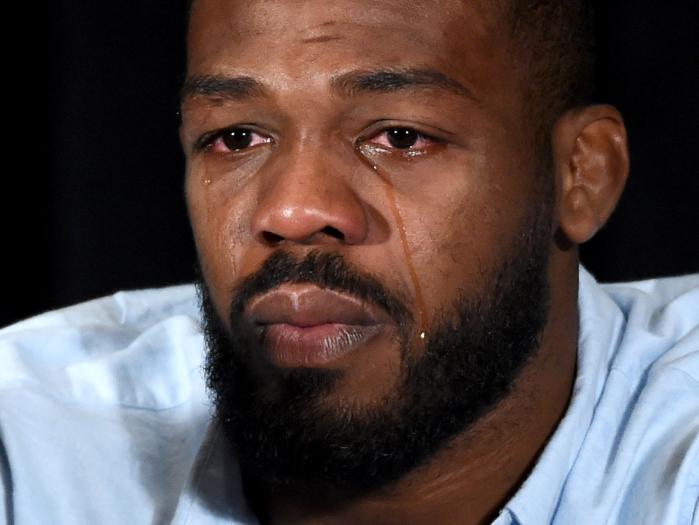 Jon Jones cries as he discussed positive drug tests