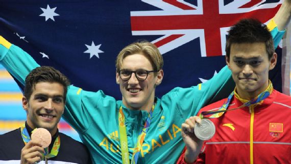 Mack Horton celebrates his recent Gold Medal at Rio 2016